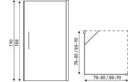 Kabina natryskowa 90x90 cm Kerra Monica 90 - rys. tech.