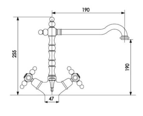 Przejdź do produktu Retro bateria umywalkowa jednootworowa 26 cm wysoka Giulini Parigi 7356  bronzo