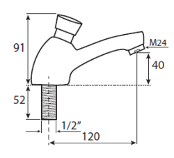 Bateria umywalkowa czasowa chrom Vedo V2C5501 