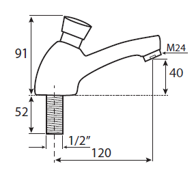 Bateria umywalkowa czasowa chrom Vedo V2C5501 