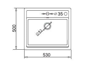 Przejdź do produktu Zlewozmywak jednokomorowy 50x53 1B Pyramis Camea czarny 070007601
