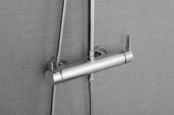 Zestaw prysznicowy z okrągłą deszczownicą 23 cm i baterią ścienną Sapho Espada ES139 chrom
