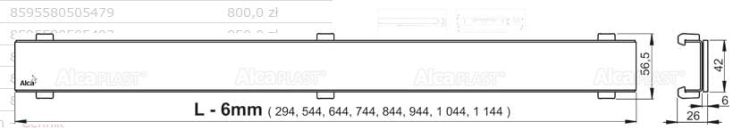 Odpływ liniowy APZ 6 90 cm z rusztem Design 850 rys.tech.