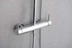 Zestaw prysznicowy z okrągłą deszczownicą 20 cm, baterią i słuchawką prysznicową kompletna Sapho R139 chrom