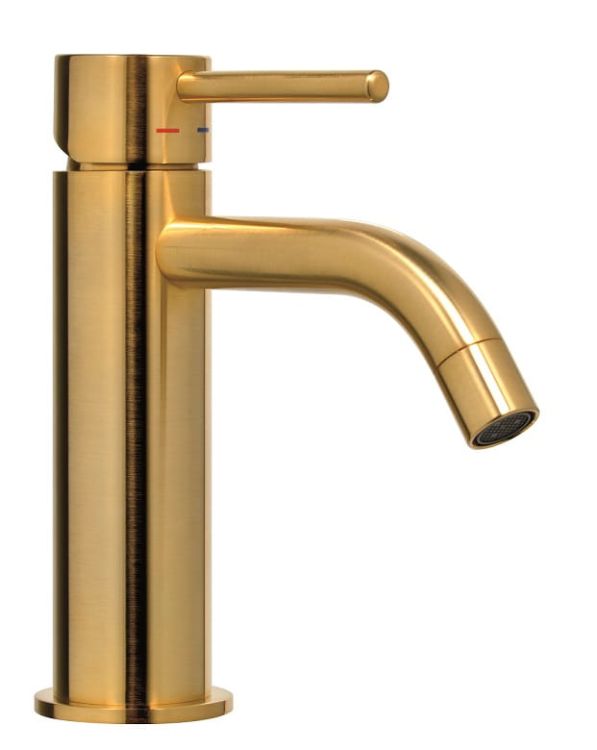 Bateria umywalkowa 16 cm Paffoni Light bez korka LIG071HGSP złoty mat