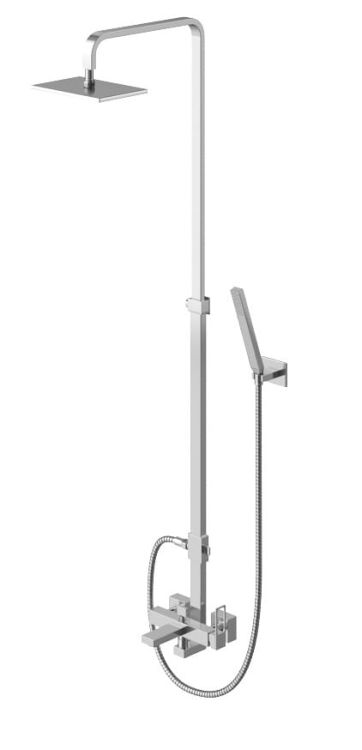 Kolumna prysznicowa z prostokątną deszczownicą 20x15 cm Kohlman Nexen QW277U chrom