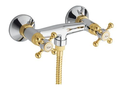 Bateria prysznicowa ścienna Retro Reitano Antea 3862 chrom-złoto