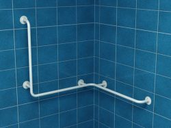 Uchwyt łazienkowy dla osób niepełnosprawnych 60x60x60 cm kątowy, poziomo-pionowy, prawy, ścienny Makoinstal 32-UPPP