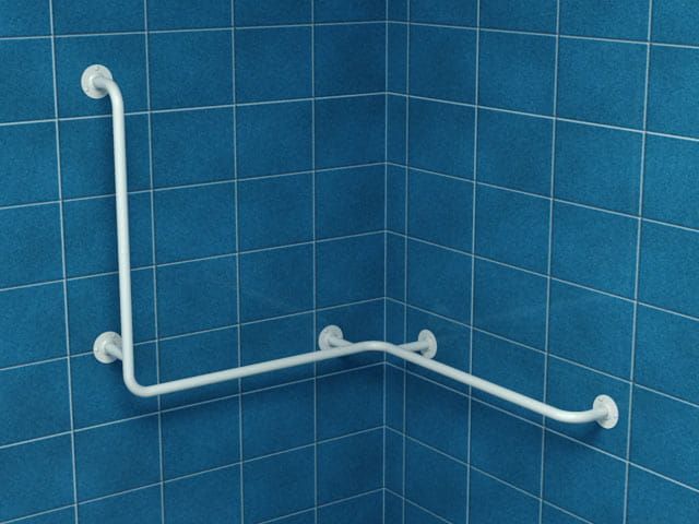 Uchwyt łazienkowy dla osób niepełnosprawnych 60x60x60 cm kątowy, poziomo-pionowy, prawy, ścienny Makoinstal 32-UPPP