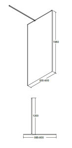 Kabina prysznicowa walk in 90x195 cm Besco Aveo 90