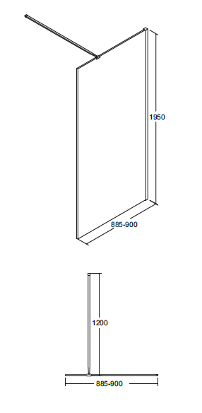 Kabina prysznicowa walk in 90x195 cm Besco Aveo 90