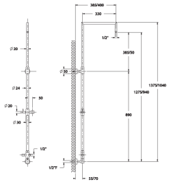 Sphera Docce Zestaw prysznicowy z deszczownicą Parigi i podtynkową baterią termostatyczną chrom TM4Q74056CR