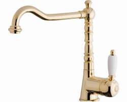 Bateria umywalkowa 27 cm Retro stojąca z korkiem automatycznym Emmevi Laguna 40513OR złoty