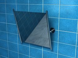 Lustro łazienkowe dla osób niepełnosprawnych uchylne w bocznej ramie 60x60 cm stal nierdzewna mat PSM 801 