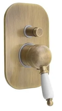 Bateria prysznicowa podtynkowa Retro 2-drożna kompletna Sapho Kirke KI42BB bronzo