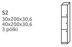 Słupek łazienkowy z MDF wysoki S2 z drzwiczkami 