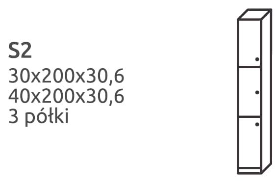 Słupek łazienkowy z MDF wysoki S2 z drzwiczkami 