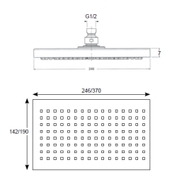 Deszczownica natryskowa prostokątna 25x15 cm chrom Sphera Scotland SD4901003CR