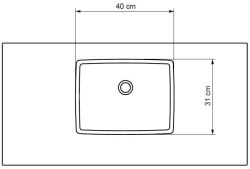 Umywalka z corianu na indywidualny wymiar z misą Box 40x31 cm SOL