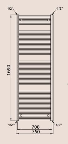 Przejdź do produktu Grzejnik łazienkowy srebrny 75x169 cm PMH Savoy S9MS 