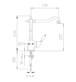 rysunek baterii kuchennej Vara