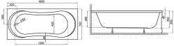 wanna 160x70 cm Polimat rys. tech.