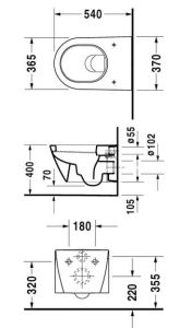 miska wisząca Starck 2 Duravit rys.tech.