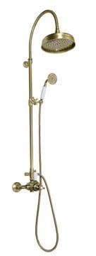 Przejdź do produktu Zestaw prysznicowy Retro z okrągłą deszczownicą 20 cm, baterią termostatyczną i słuchawką prysznicową kompletny Reitano Antea 9515D-01261BR bronzo