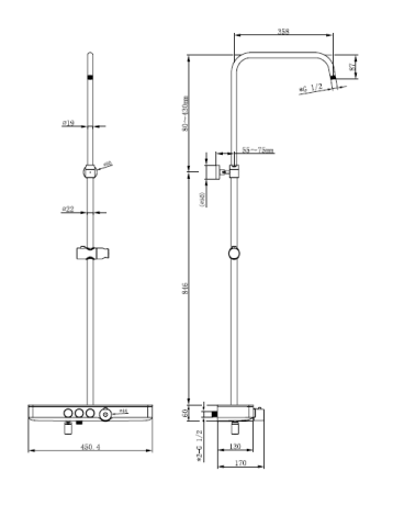 Przejdź do produktu Zestaw prysznicowy z deszczownicą, baterią termostatyczną i półeczką Sphera Docce TM3170699CR chrom