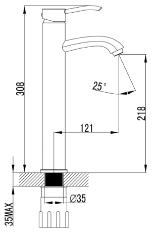 Przejdź do produktu Bateria umywalkowa 31 cm wysoka Sapho Luka LK06 chrom