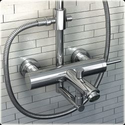 Kolumna prysznicowa z okrągłą deszczownicą 20 cm Kohlman Maxima QW277M chrom