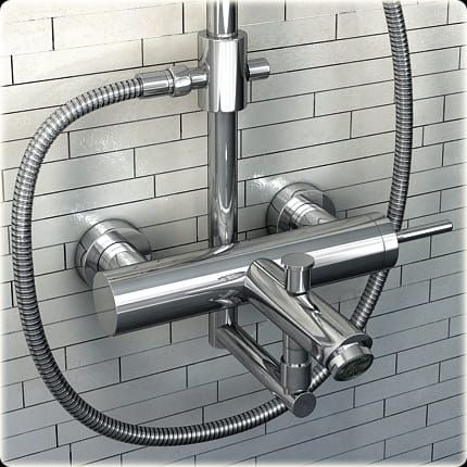 Kolumna prysznicowa z okrągłą deszczownicą 20 cm Kohlman Maxima QW277M chrom