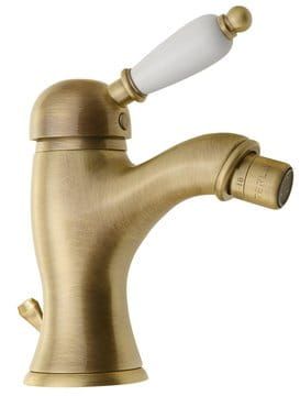 Przejdź do produktu Bateria bidetowa 18 cm Retro z korkiem Sapho Kirke White KI03BB bronzo