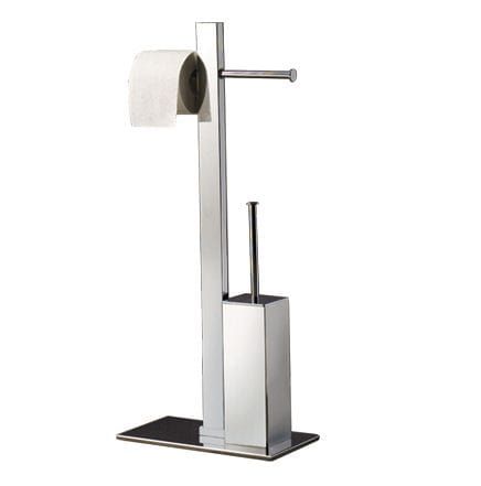 Przejdź do produktu Akcesoria łazienkowe stojak na papier + szczotka Gedy seria Bridge 7632