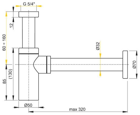 Przejdź do produktu Syfon umywalkowy Alca A400 design ozdobny metalowy chrom