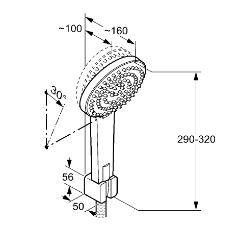 Zestaw natryskowy Kludi A-QAi 6615005-00 rysunek techniczny