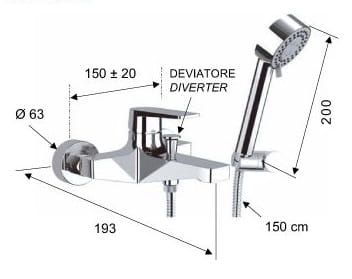 Bateria wannowa ścienna chrom Remer Dream D02CR