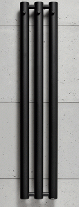 Grzejnik łazienkowy czarny 29,2x150 cm PMH Rosendal Massive R70/3A