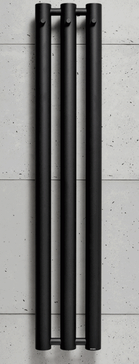 Grzejnik łazienkowy czarny 29,2x150 cm PMH Rosendal Massive R70/3A