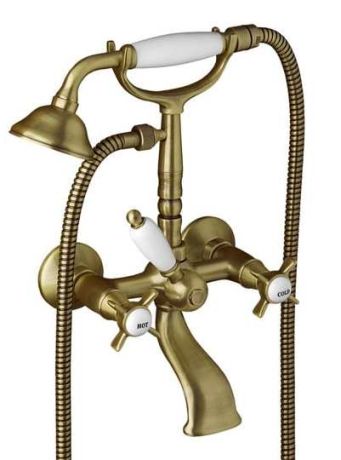 Przejdź do produktu Bateria wannowa retro z zestawem prysznicowym Dream Italmix DR1000 bronzo