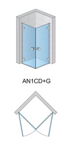 Kabina prysznicowa SanSwiss Annea AN1CD+G narożna wymiary od 70 -100 cm rys.tech.