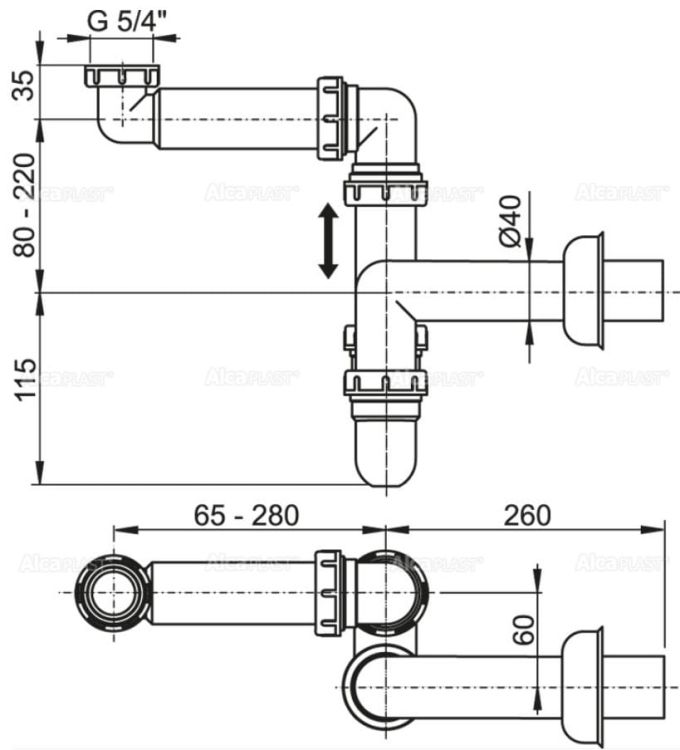 syfon umywalkowy małogabarytowy A434 wymiary.JPG
