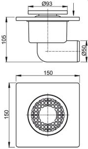 kratka ściekowa rys.tech.Alcaplast APV3