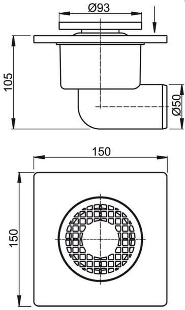 kratka ściekowa rys.tech.Alcaplast APV3