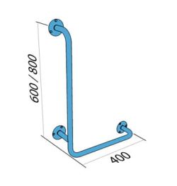 Uchwyt dla osób niepełnosprawnych kątowy ścienny 40x80 cm typu P biały Makoinstal 32-UKP 8/4 rys. tech.