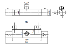 Sphera Docce Zestaw prysznicowy z deszczownicą Galles i baterią termostatyczną TM1B17G93CR - bateria TM1B 