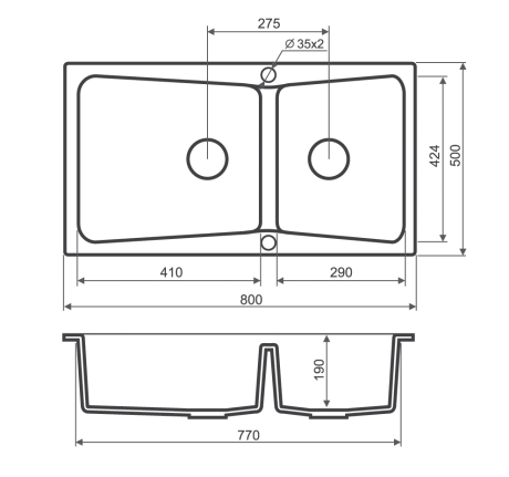 Przejdź do produktu Zlewozmywak granitowy dwukomorowy 80x50 cm Darfor DG004 biały