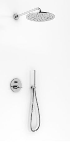 Przejdź do produktu Zestaw prysznicowy z okrągłą deszczownicą 25 cm Kohlman Maxima QW210MR25 chrom