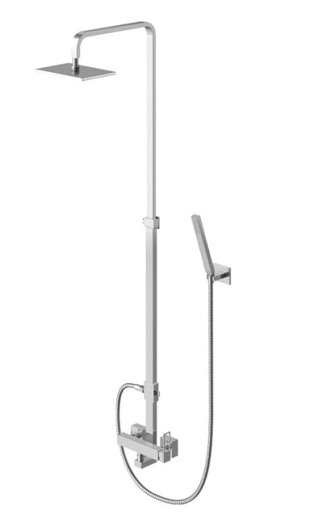 Kolumna prysznicowa z prostokątną deszczownicą 20x15 cm Kohlman Nexen QW276U chrom