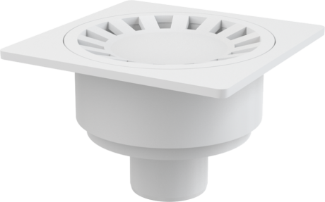 Przejdź do produktu Kratka ściekowa plastikowa biała 15x15 cm odpływ pionowy Alcaplast APV16